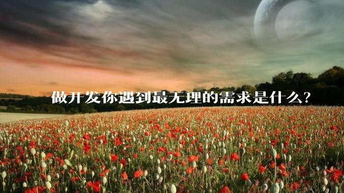 做开发你遇到最无理的需求是什么？