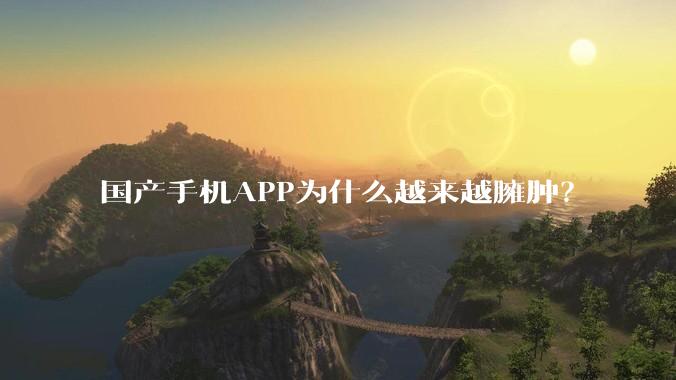 国产手机APP为什么越来越臃肿？