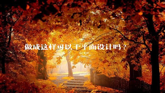 做成这样可以干平面设计吗?