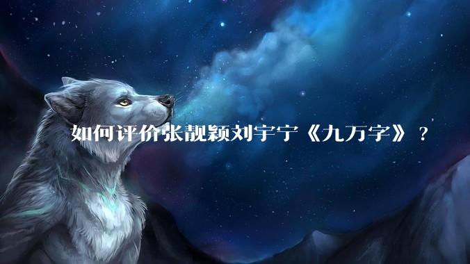 如何评价张靓颖刘宇宁《九万字》?